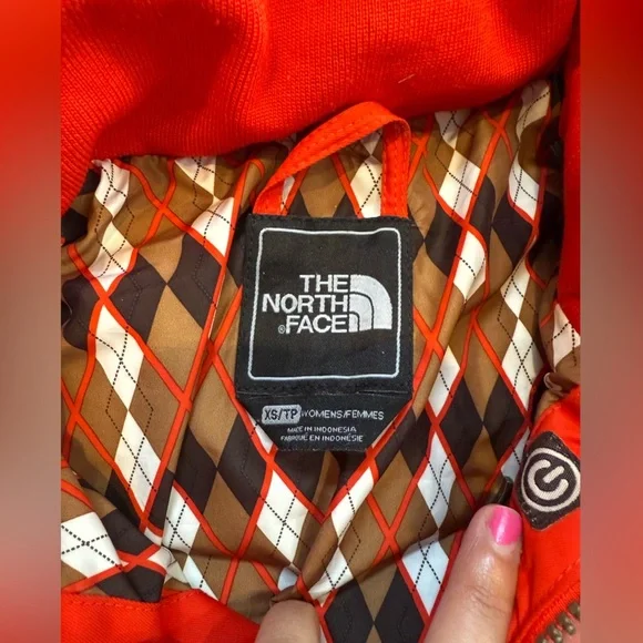 Vintage The North Face Gotham Jacket Women’s XS Red Puffer Argyle Y2K Snow Bunny - Picture 8 of 9